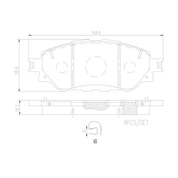 Brembo P83167N NAO Series Premium Ceramic Brake Pad Set Front