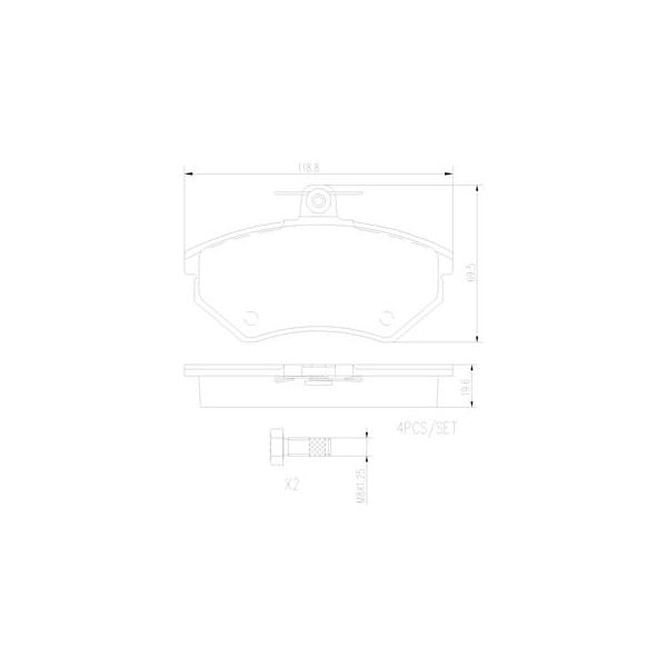 Brembo P85011N NAO Series Premium Ceramic Brake Pad Set Front