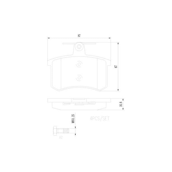 Brembo P85013N NAO Series Premium Ceramic Brake Pad Set Rear