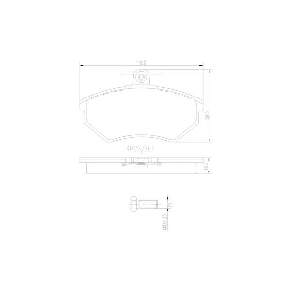 Brembo P85015N NAO Series Premium Ceramic Brake Pad Set Front
