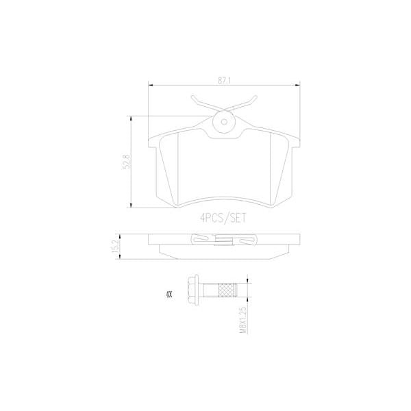 Brembo P85017N NAO Series Premium Ceramic Brake Pad Set Rear