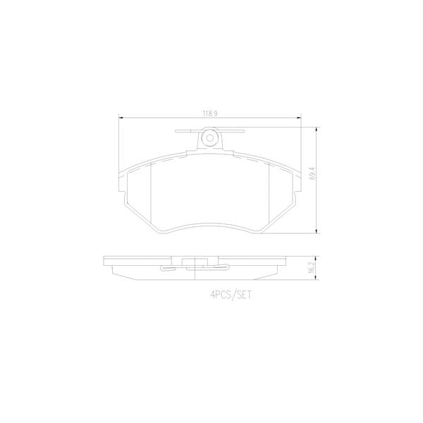 Brembo P85032N NAO Series Premium Ceramic Brake Pad Set Front