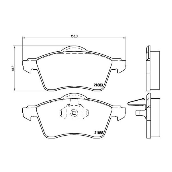 Brembo P85047N NAO Series Premium Ceramic Brake Pad Set Front