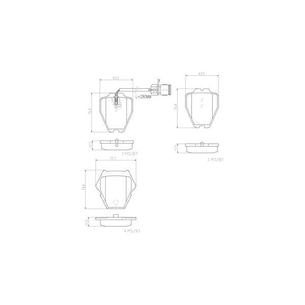 Brembo P85054N NAO Series Premium Ceramic Brake Pad Set Front