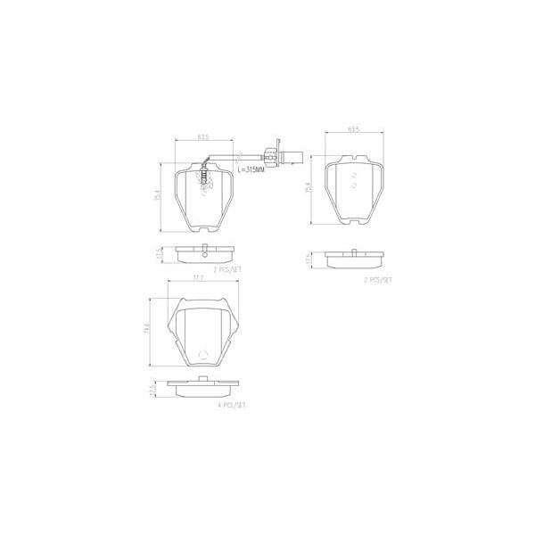 Brembo P85067N NAO Series Premium Ceramic Brake Pad Set Front