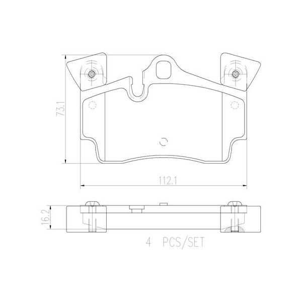Brembo P85088N NAO Series Premium Ceramic Brake Pad Set Rear