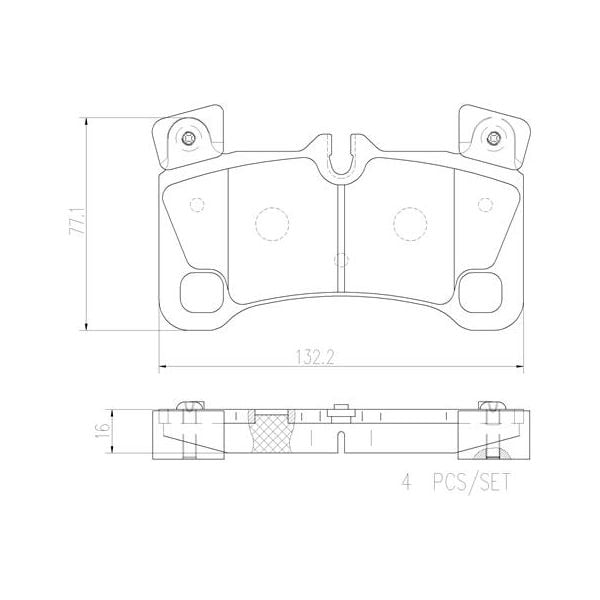 Brembo P85103N NAO Series Premium Ceramic Brake Pad Set Rear