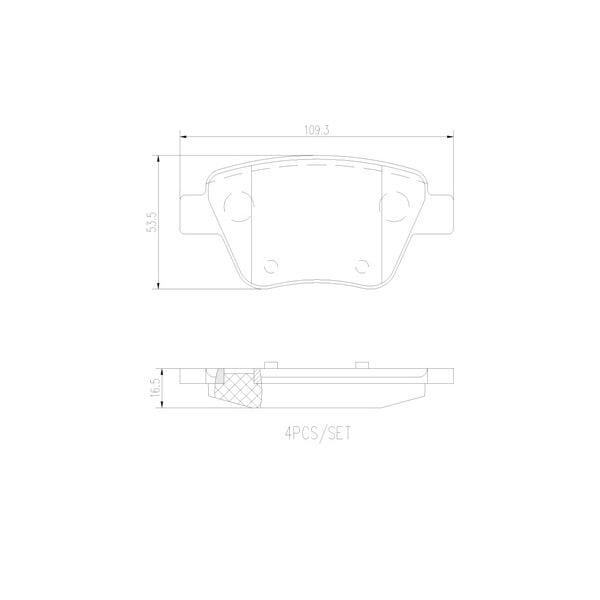 Brembo P85114N NAO Series Premium Ceramic Brake Pad Set Rear