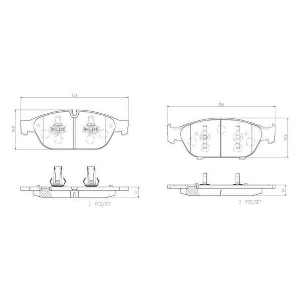 Brembo P85127N NAO Series Premium Ceramic Brake Pad Set Front