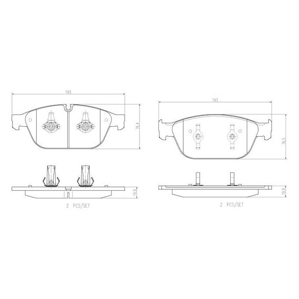 Brembo P85128N NAO Series Premium Ceramic Brake Pad Set Front