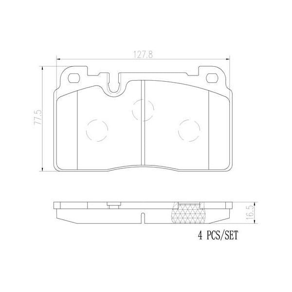 Brembo P85133N NAO Series Premium Ceramic Brake Pad Set Front