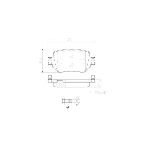 Brembo P85135N NAO Series Premium Ceramic Brake Pad Set Rear