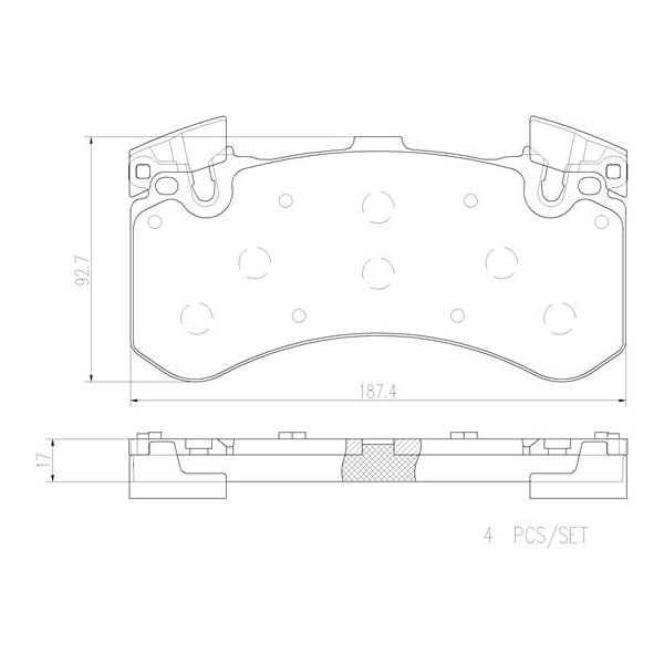 Brembo P85136N NAO Series Premium Ceramic Brake Pad Set Front