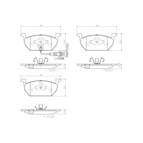 Brembo P85137N NAO Series Premium Ceramic Brake Pad Set Front
