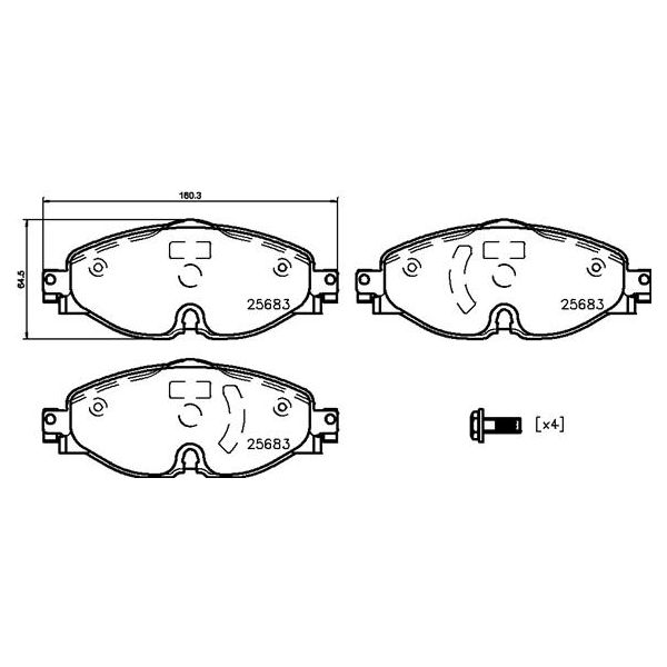 Brembo P85147N NAO Series Premium Ceramic Brake Pad Set Front