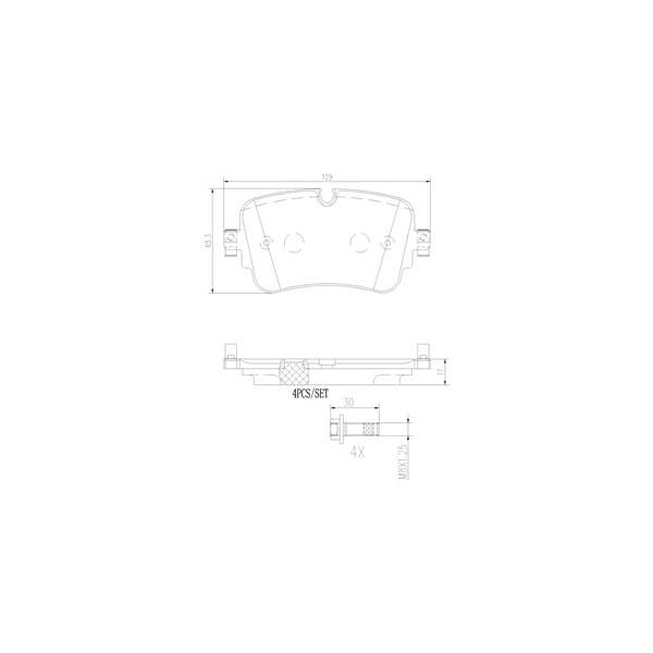 Brembo P85161N NAO Series Premium Ceramic Brake Pad Set Rear