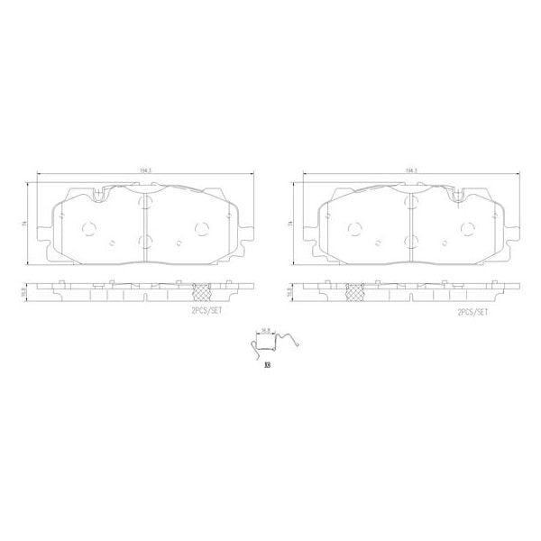 Brembo P85165N NAO Series Premium Ceramic Brake Pad Set Front