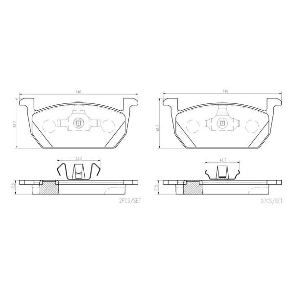 Brembo P85167N NAO Series Premium Ceramic Brake Pad Set Front