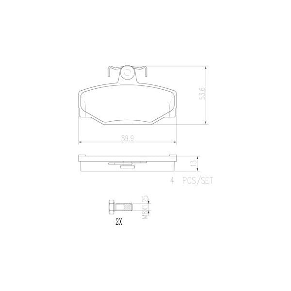 Brembo P86009N NAO Series Premium Ceramic Brake Pad Set Rear