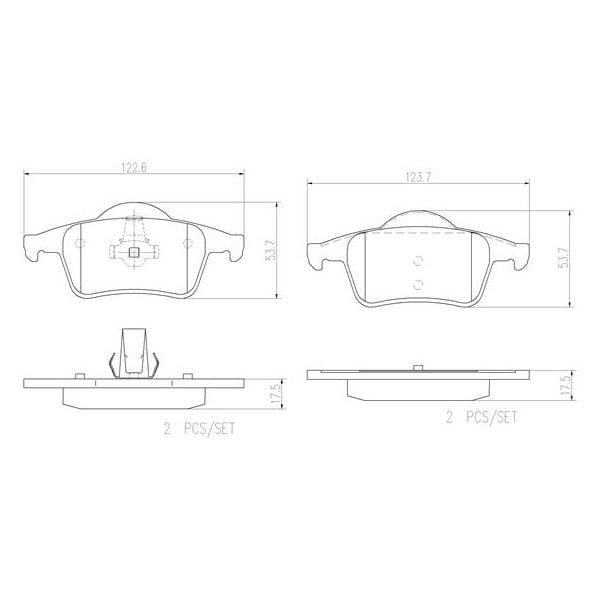 Brembo P86014N NAO Series Premium Ceramic Brake Pad Set Rear