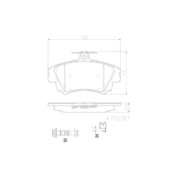 Brembo P86017N NAO Series Premium Ceramic Brake Pad Set Front