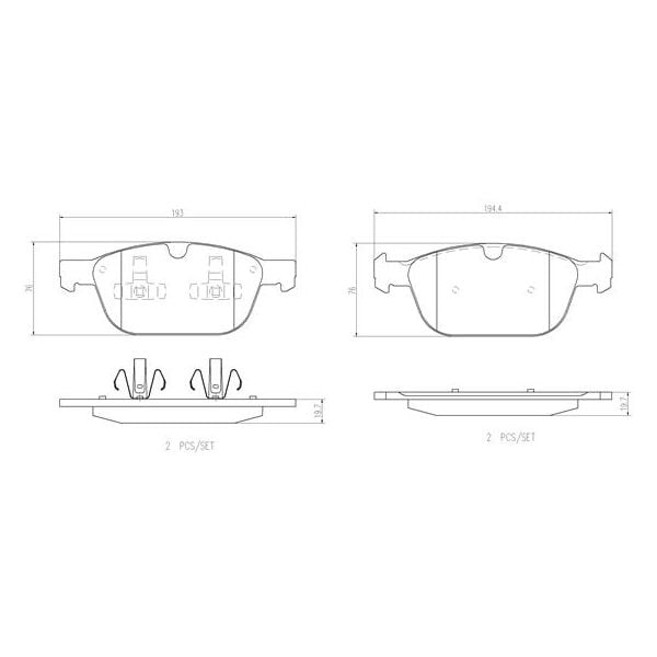 Brembo P86023N NAO Series Premium Ceramic Brake Pad Set Front
