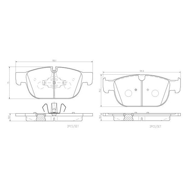 Brembo P86027N NAO Series Premium Ceramic Brake Pad Set Front