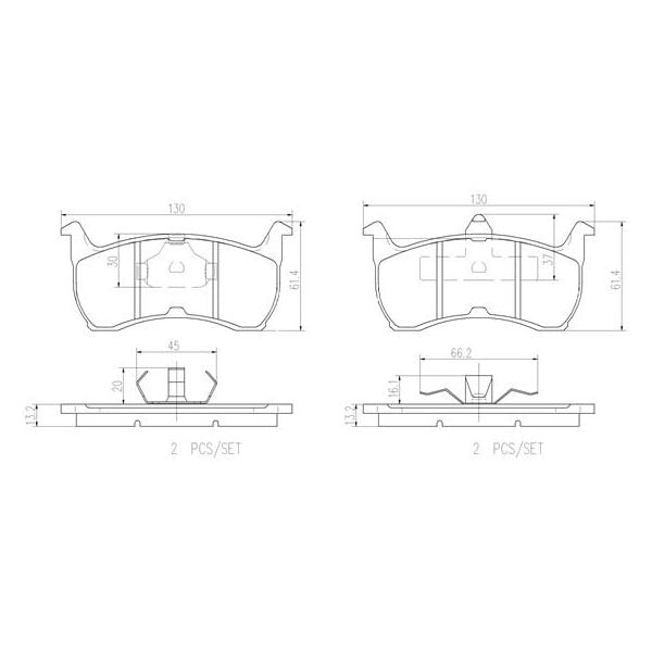 Brembo P99009N NAO Series Premium Ceramic Brake Pad Set