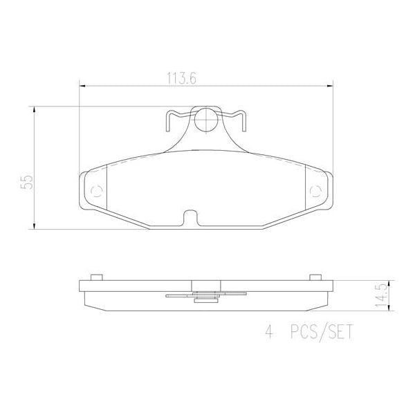 Brembo P99010N NAO Series Premium Ceramic Brake Pad Set Rear