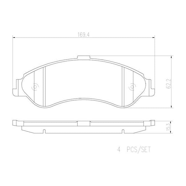 Brembo P99011N NAO Series Premium Ceramic Brake Pad Set