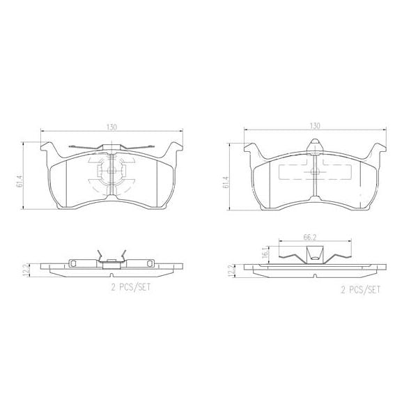 Brembo P99012N NAO Series Premium Ceramic Brake Pad Set