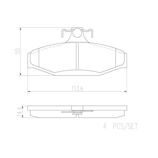 Brembo P99014N NAO Series Premium Ceramic Brake Pad Set Rear