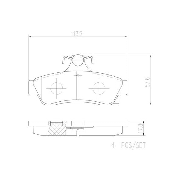 Brembo P99015N NAO Series Premium Ceramic Brake Pad Set Rear