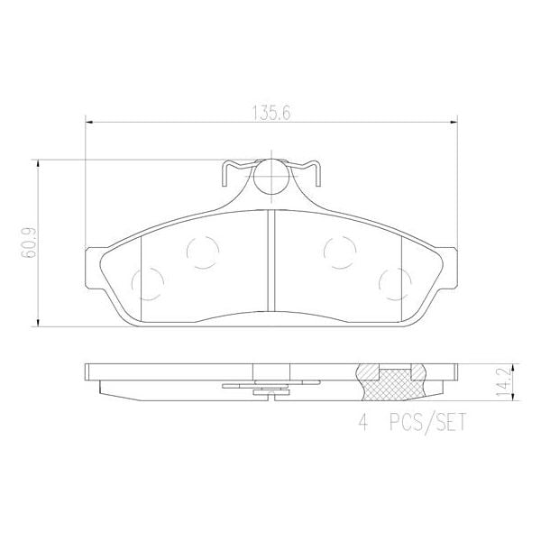 Brembo P99016N NAO Series Premium Ceramic Brake Pad Set