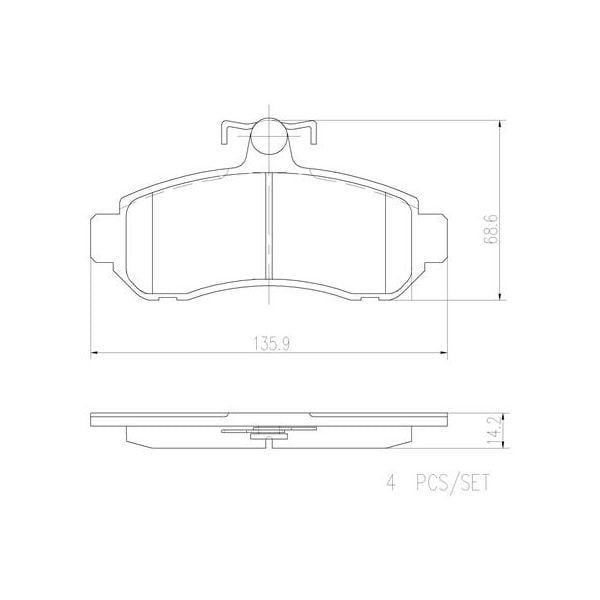 Brembo P99017N NAO Series Premium Ceramic Brake Pad Set Front