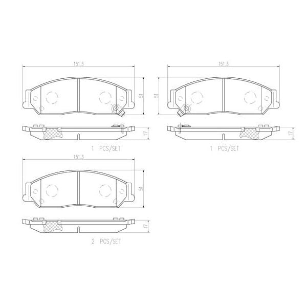 Brembo P99018N NAO Series Premium Ceramic Brake Pad Set Front