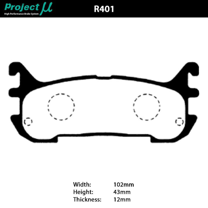 Project Mu PCR09-R401 Club Racer Brake Pad Set