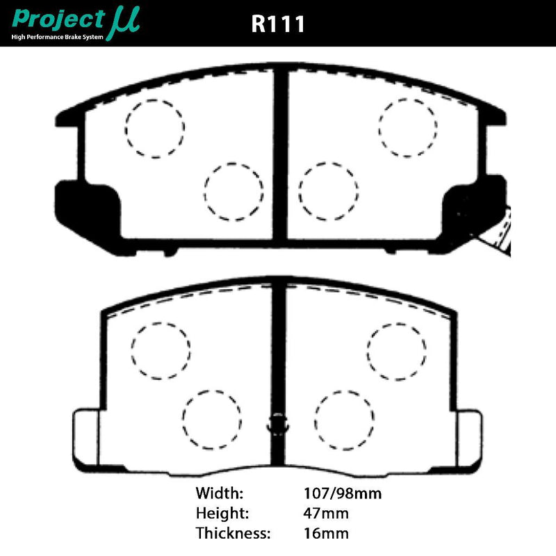 Project Mu R111-NS-C Street Performance Brake Pad Set