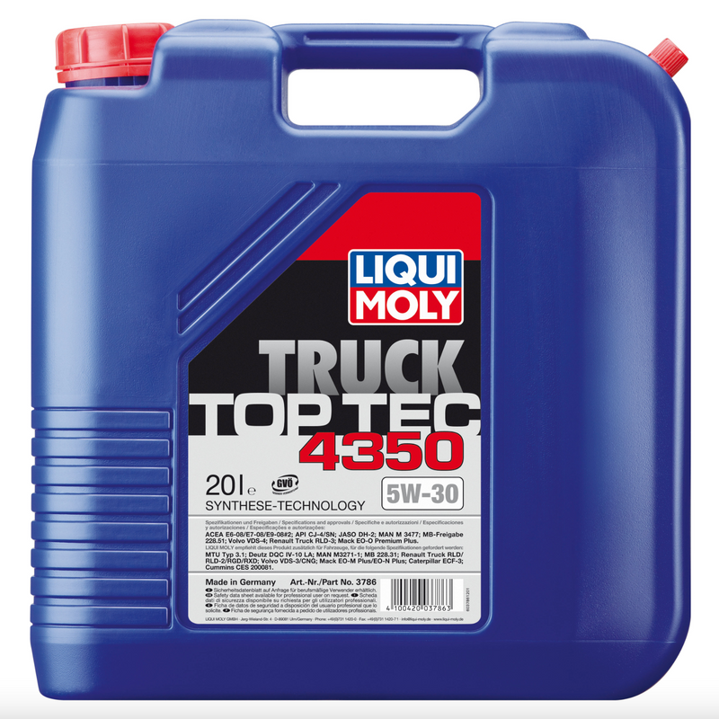 Liqui Moly Top Tec Truck 4350 Motor Oil 5W-30 20L 3786