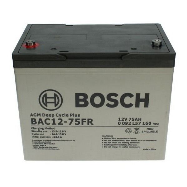 Bosch BAC12-75FR AGM Deep Cycle Plus 80.4Ah 650CCA Battery 0 092 L57 160
