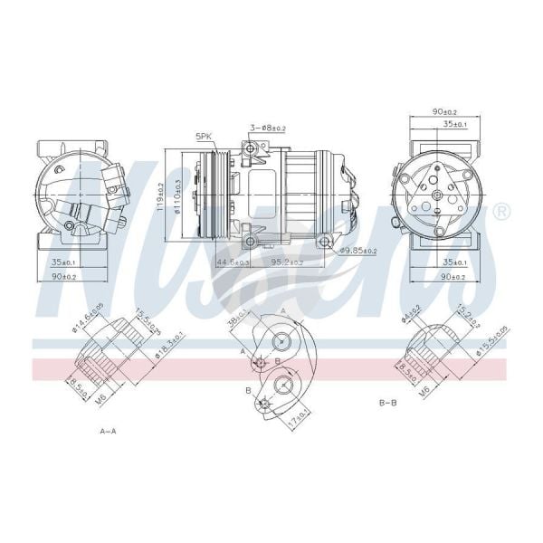 Jayair CM2005J A/C Compressor fits Alfa Romeo Giulietta 1.4L 1/11-on