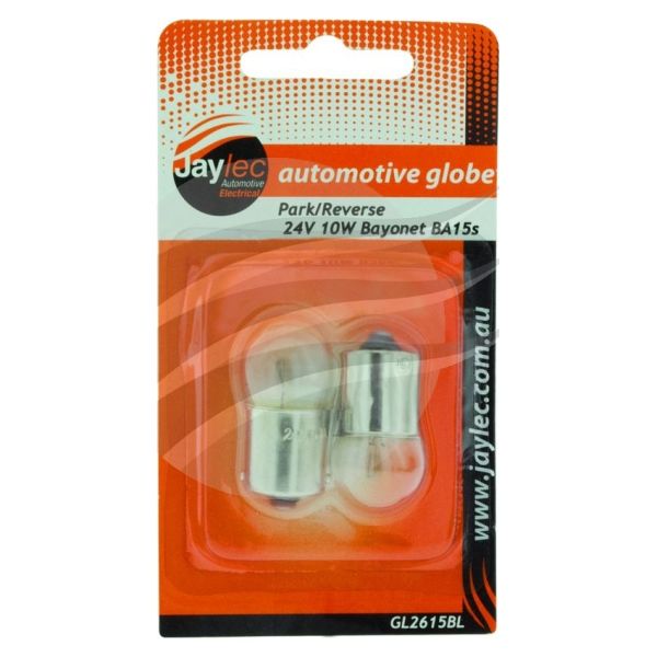 Jaylec GL2615BL Bayonet Globe BA15S 24V 10W BA15S-R10W Base Blister Pack