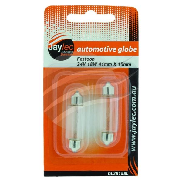 Jaylec GL2815BL Festoon Globe 24V 18W SV8.5 41mm X 15mm