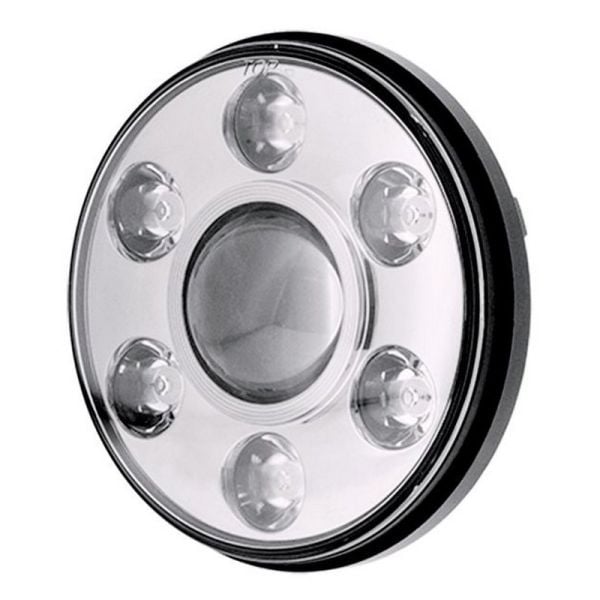 Ignite IHL7RC 7" LED Headlight 9-36V High/Low Beam Chrome Face 7LEDs 65W