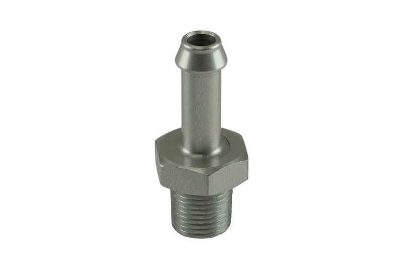 Turbosmart TS-NH-0306-CL Fitting 6mm / 1/4" Hose End to 1/8 NPT Male Straight - Silver