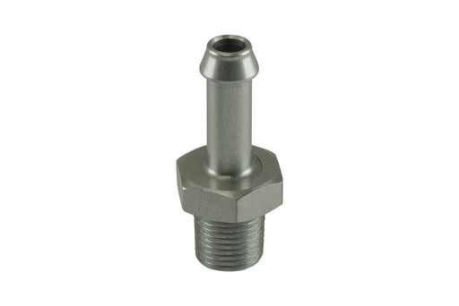 Turbosmart TS-NH-0306-CL Fitting 6mm / 1/4" Hose End to 1/8 NPT Male Straight - Silver