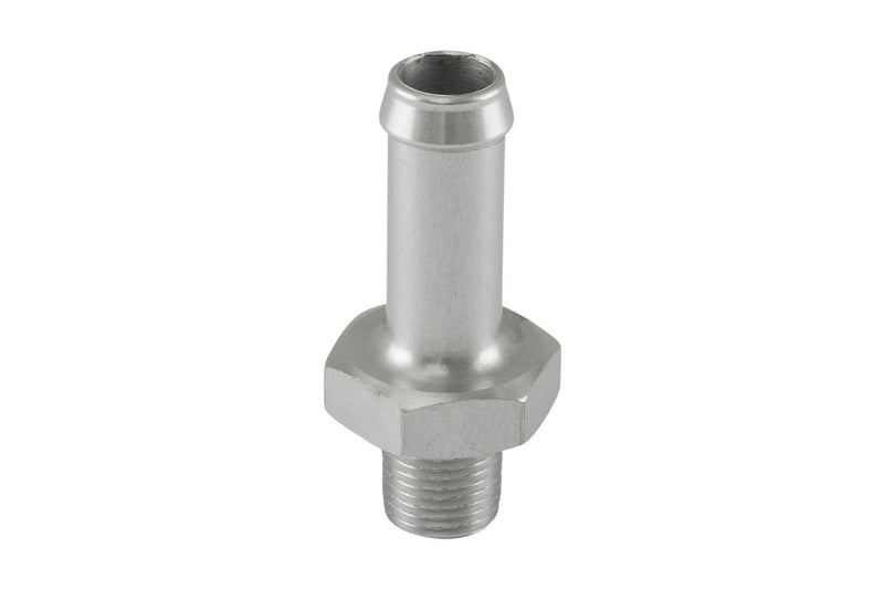 Turbosmart TS-NH-0310-CL Fitting 10mm / 3/8" Hose End to -1/8 NPT Male Straight - Silver