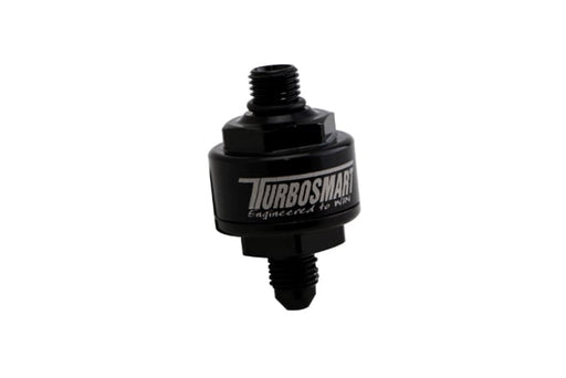 Turbosmart TS-0804-1003 Billet Turbo Oil Feed Filter 44um AN-4 to AN-4 ORB - Black