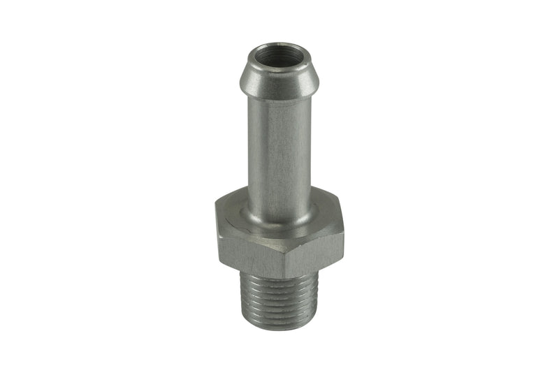 Turbosmart TS-NH-0308-CL Fitting 8mm / 5/16" Hose End to 1/8 NPT Male Straight - Silver