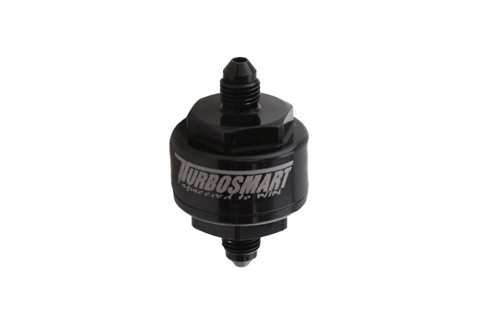 Turbosmart TS-0804-1002 Billet Turbo Oil Feed Filter 44um AN-4 - Black